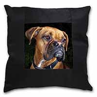 Boxer Dog Black Satin Feel Scatter Cushion