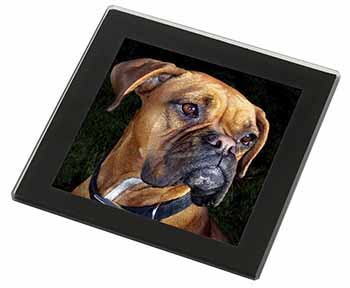 Boxer Dog Black Rim High Quality Glass Coaster