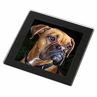 Boxer Dog Black Rim High Quality Glass Coaster