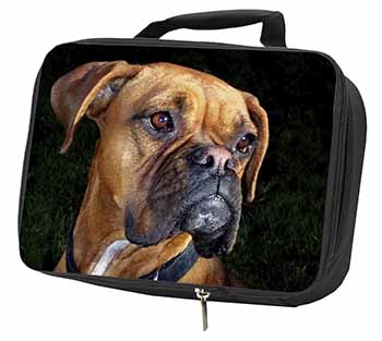 Boxer Dog Black Insulated School Lunch Box/Picnic Bag