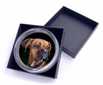 Boxer Dog Glass Paperweight in Gift Box