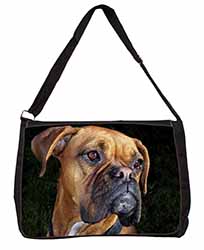 Boxer Dog Large Black Laptop Shoulder Bag School/College