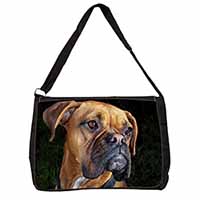 Boxer Dog Large Black Laptop Shoulder Bag School/College