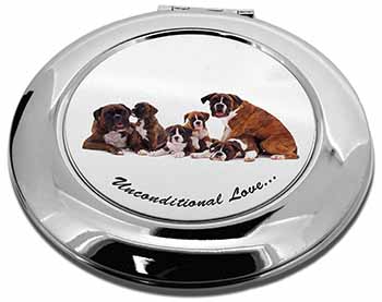 Boxer Dog-Love Make-Up Round Compact Mirror