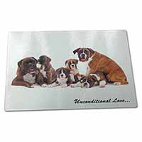 Large Glass Cutting Chopping Board Boxer Dog-Love