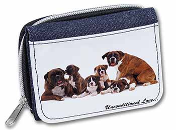 Boxer Dog-Love Unisex Denim Purse Wallet