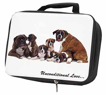 Boxer Dog-Love Black Insulated School Lunch Box/Picnic Bag