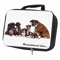 Boxer Dog-Love Black Insulated School Lunch Box/Picnic Bag