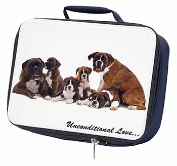 Boxer Dog-Love Navy Insulated School Lunch Box/Picnic Bag