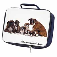 Boxer Dog-Love Navy Insulated School Lunch Box/Picnic Bag