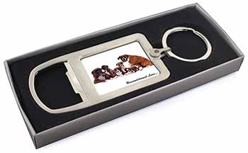 Boxer Dog-Love Chrome Metal Bottle Opener Keyring in Box