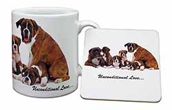 Boxer Dog-Love Mug and Coaster Set