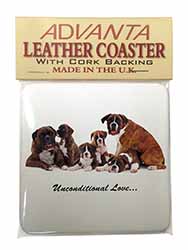 Boxer Dog-Love Single Leather Photo Coaster