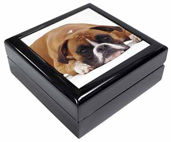 Red and White Boxer Dog Keepsake/Jewellery Box