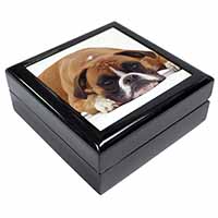 Red and White Boxer Dog Keepsake/Jewellery Box