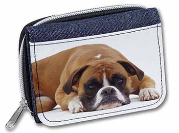 Red and White Boxer Dog Unisex Denim Purse Wallet