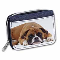 Red and White Boxer Dog Unisex Denim Purse Wallet