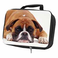 Red and White Boxer Dog Black Insulated School Lunch Box/Picnic Bag