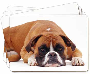Red and White Boxer Dog Picture Placemats in Gift Box