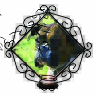 Brindle and White Boxer Dog Wrought Iron Wall Art Candle Holder