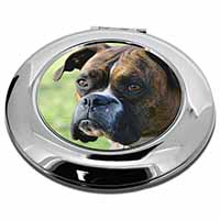 Brindle and White Boxer Dog Make-Up Round Compact Mirror