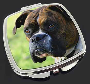 Brindle and White Boxer Dog Make-Up Compact Mirror