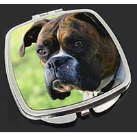 Brindle and White Boxer Dog Make-Up Compact Mirror