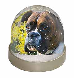Boxer Dog with Daffodils Snow Globe Photo Waterball