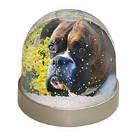 Boxer Dog with Daffodils Snow Globe Photo Waterball