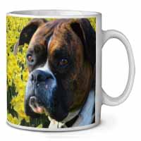 Boxer Dog with Daffodils Ceramic 10oz Coffee Mug/Tea Cup