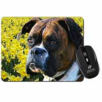 Boxer Dog with Daffodils Computer Mouse Mat