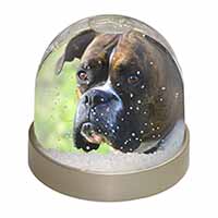 Brindle and White Boxer Dog Snow Globe Photo Waterball