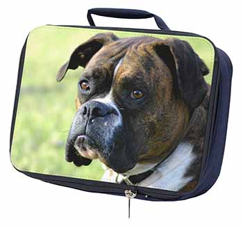 Brindle and White Boxer Dog Navy Insulated School Lunch Box/Picnic Bag