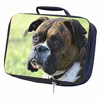 Brindle and White Boxer Dog Navy Insulated School Lunch Box/Picnic Bag