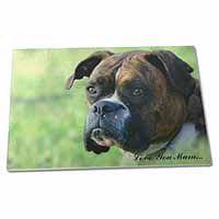 Large Glass Cutting Chopping Board Brindle Boxer 