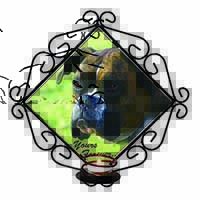 Brindle and White Boxer Dog "Yours Forever..." Wrought Iron Wall Art Candle Hold