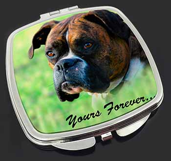 Brindle and White Boxer Dog "Yours Forever..." Make-Up Compact Mirror