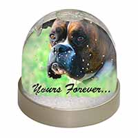 Brindle and White Boxer Dog "Yours Forever..." Snow Globe Photo Waterball