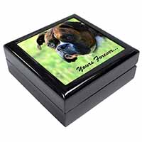Brindle and White Boxer Dog "Yours Forever..." Keepsake/Jewellery Box