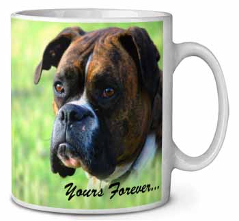 Brindle and White Boxer Dog "Yours Forever..." Ceramic 10oz Coffee Mug/Tea Cup