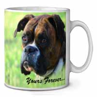 Brindle and White Boxer Dog "Yours Forever..." Ceramic 10oz Coffee Mug/Tea Cup