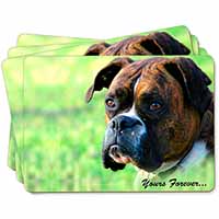 Brindle and White Boxer Dog "Yours Forever..." Picture Placemats in Gift Box