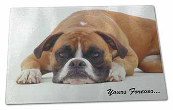 Large Glass Cutting Chopping Board Boxer Dog 