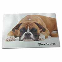 Large Glass Cutting Chopping Board Boxer Dog 