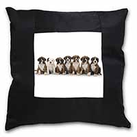 Boxer Dog Puppies Black Satin Feel Scatter Cushion