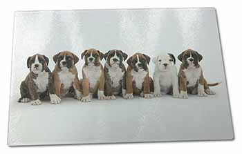 Large Glass Cutting Chopping Board Boxer Dog Puppies