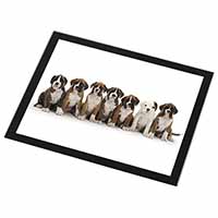 Boxer Dog Puppies Black Rim High Quality Glass Placemat