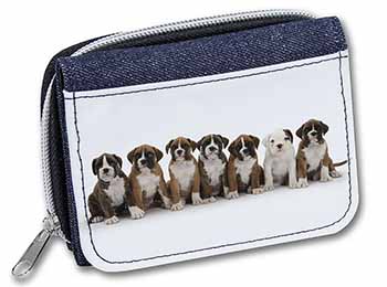 Boxer Dog Puppies Unisex Denim Purse Wallet