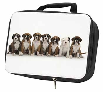 Boxer Dog Puppies Black Insulated School Lunch Box/Picnic Bag