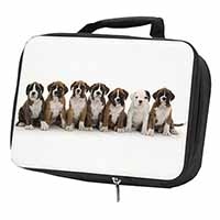 Boxer Dog Puppies Black Insulated School Lunch Box/Picnic Bag